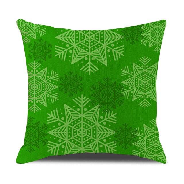 Christmas Green Stripe Pattern Cotton Linen Throw Pillow Christmas Stripe Pillow Cases Christmas Green Decorative Cushion Cover Cotton Linen Pillowcase Indoor Sofa Decorations Home Sofa Decorative Pillowcase 45X45CM Stevvex
