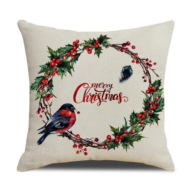 Christmas Green Stripe Pattern Cotton Linen Throw Pillow Christmas Stripe Pillow Cases Christmas Green Decorative Cushion Cover Cotton Linen Pillowcase Indoor Sofa Decorations Home Sofa Decorative Pillowcase 45X45CM Stevvex