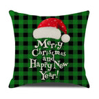 Christmas Green Stripe Pattern Cotton Linen Throw Pillow Christmas Stripe Pillow Cases Christmas Green Decorative Cushion Cover Cotton Linen Pillowcase Indoor Sofa Decorations Home Sofa Decorative Pillowcase 45X45CM Stevvex
