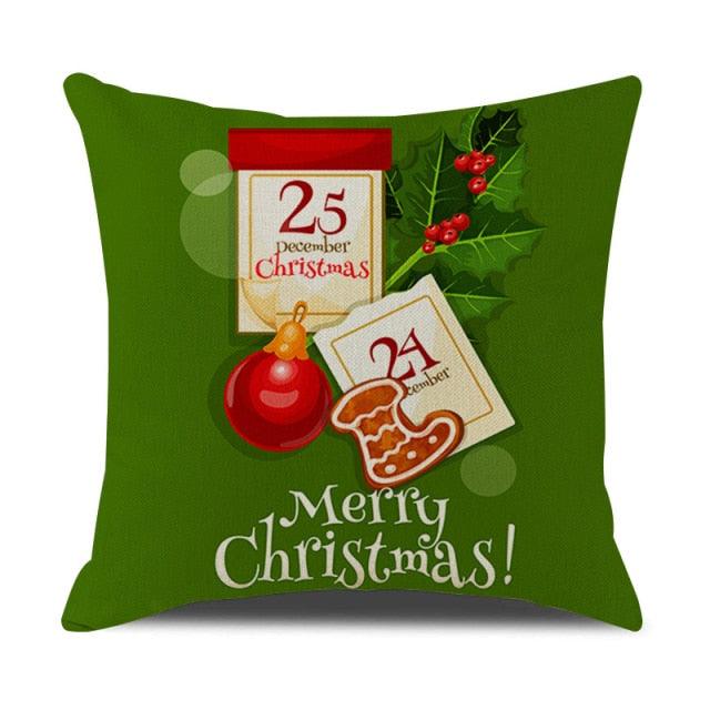 Christmas Green Stripe Pattern Cotton Linen Throw Pillow Christmas Stripe Pillow Cases Christmas Green Decorative Cushion Cover Cotton Linen Pillowcase Indoor Sofa Decorations Home Sofa Decorative Pillowcase 45X45CM Stevvex