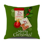 Christmas Green Stripe Pattern Cotton Linen Throw Pillow Christmas Stripe Pillow Cases Christmas Green Decorative Cushion Cover Cotton Linen Pillowcase Indoor Sofa Decorations Home Sofa Decorative Pillowcase 45X45CM Stevvex