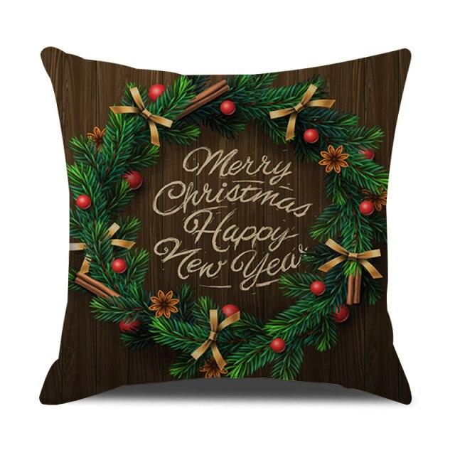 Christmas Green Stripe Pattern Cotton Linen Throw Pillow Christmas Stripe Pillow Cases Christmas Green Decorative Cushion Cover Cotton Linen Pillowcase Indoor Sofa Decorations Home Sofa Decorative Pillowcase 45X45CM Stevvex