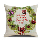 Christmas Green Stripe Pattern Cotton Linen Throw Pillow Christmas Stripe Pillow Cases Christmas Green Decorative Cushion Cover Cotton Linen Pillowcase Indoor Sofa Decorations Home Sofa Decorative Pillowcase 45X45CM Stevvex