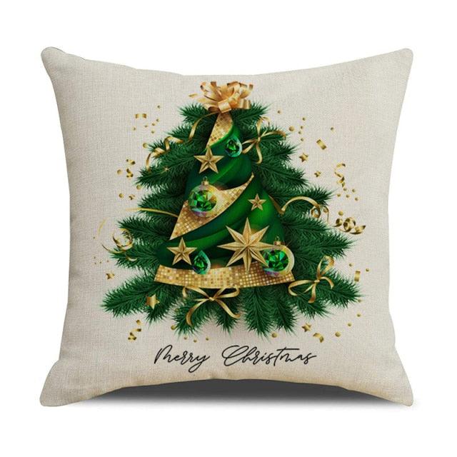Christmas Green Stripe Pattern Cotton Linen Throw Pillow Christmas Stripe Pillow Cases Christmas Green Decorative Cushion Cover Cotton Linen Pillowcase Indoor Sofa Decorations Home Sofa Decorative Pillowcase 45X45CM Stevvex