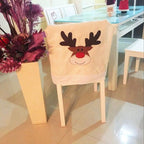 Christmas Hat Chair Cover Xmas Santa Claus Deer Elk Dining Chair Covers for Kitchen Placemat Dining Seat Christmas Home Decor r Back Cover Removable Washable Chair Protector Cover For Kitchen Dining Room Chairs and Living Room 50x60cm Stevvex