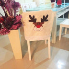 Christmas Hat Chair Cover Xmas Santa Claus Deer Elk Dining Chair Covers for Kitchen Placemat Dining Seat Christmas Home Decor r Back Cover Removable Washable Chair Protector Cover For Kitchen Dining Room Chairs and Living Room 50x60cm Stevvex
