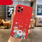 Christmas Pattern Design Red Silicone Phone Cover Anti-Scratch Soft Slim Bumper Shockproof Protective Case Shockproof Phone Case For iPhone 13 14 Pro Max Merry Christmas Candy Silicone Bumper Cover Stevvex