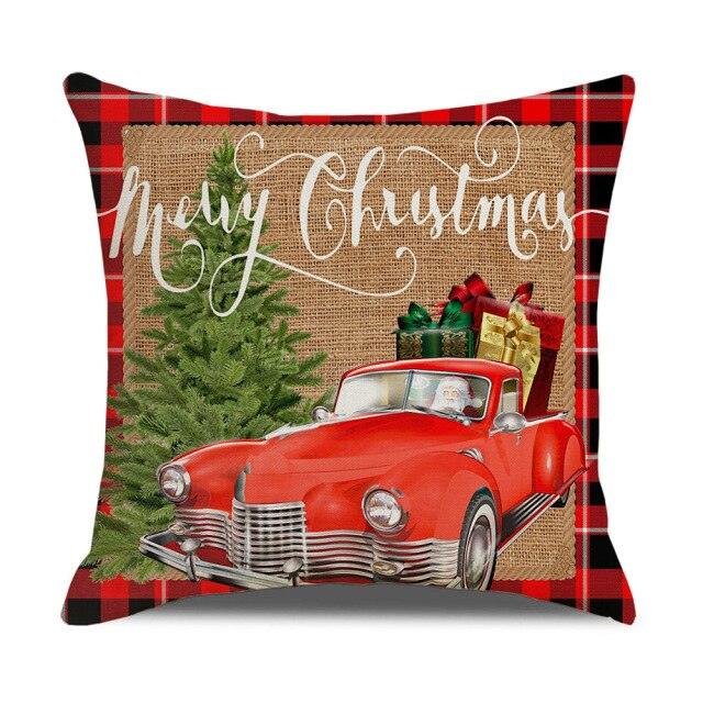 Christmas Pillow Covers Xmas Decorative Christmas Pillow Covers Christmas Decor Pillow Cases Retro Beautiful Cushion Cover Throw Pillowcase Winter Holiday Cushion Case For Home Decor 45x45CM Stevvex