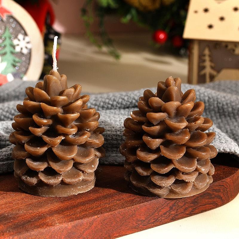 Christmas Pine Cones Candles Pine Cone Candles For Christmas Tree Shape Candle Scented Christmas Candle Christmas Decoration Candle Elk Christmas Tree Scented Candle Home Creative Gifts Stevvex