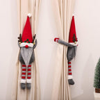 Christmas Plaid Curtain Buckle Santa Snowman Curtain Tiebacks Tie Rope Christmas Decor Curtain Buckle Bandage Curtain Tieback Santa Curtain Buckle Tieback Curtain Holder Fastener Doll Wine Bottle Topper For Home Window Decorations Christmas Ornaments Stevvex