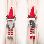 Christmas Plaid Curtain Buckle Santa Snowman Curtain Tiebacks Tie Rope Christmas Decor Curtain Buckle Bandage Curtain Tieback Santa Curtain Buckle Tieback Curtain Holder Fastener Doll Wine Bottle Topper For Home Window Decorations Christmas Ornaments Stevvex