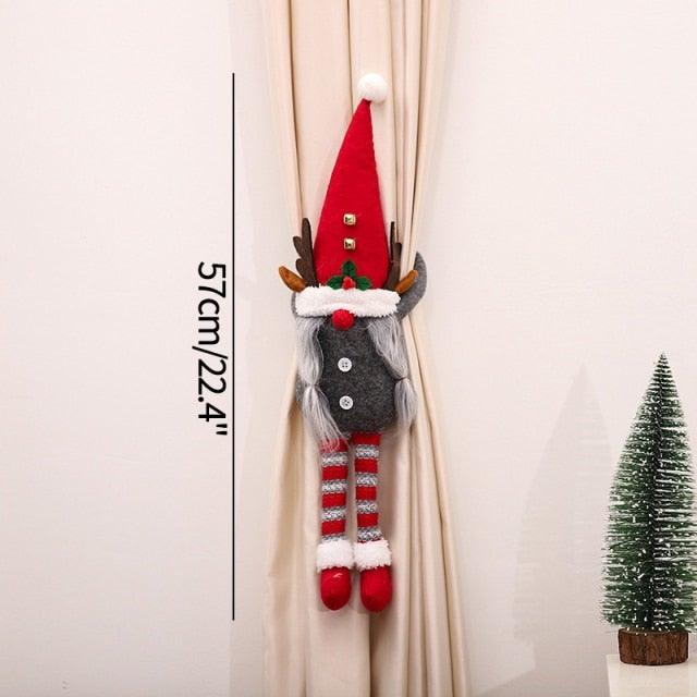 Christmas Plaid Curtain Buckle Santa Snowman Curtain Tiebacks Tie Rope Christmas Decor Curtain Buckle Bandage Curtain Tieback Santa Curtain Buckle Tieback Curtain Holder Fastener Doll Wine Bottle Topper For Home Window Decorations Christmas Ornaments Stevvex