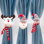 Christmas Plaid Curtain Buckle Santa Snowman Curtain Tiebacks Tie Rope Christmas Decor Curtain Buckle Bandage Curtain Tieback Santa Curtain Buckle Tieback Curtain Holder Fastener Doll Wine Bottle Topper For Home Window Decorations Christmas Ornaments Stevvex