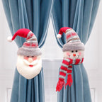 Christmas Plaid Curtain Buckle Santa Snowman Curtain Tiebacks Tie Rope Christmas Decor Curtain Buckle Bandage Curtain Tieback Santa Curtain Buckle Tieback Curtain Holder Fastener Doll Wine Bottle Topper For Home Window Decorations Christmas Ornaments Stevvex