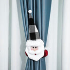 Christmas Plaid Curtain Buckle Santa Snowman Curtain Tiebacks Tie Rope Christmas Decor Curtain Buckle Bandage Curtain Tieback Santa Curtain Buckle Tieback Curtain Holder Fastener Doll Wine Bottle Topper For Home Window Decorations Christmas Ornaments Stevvex