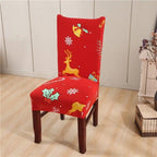 Christmas Printing Dining Chair Covers Modern Removable Anti-dirty Kitchen Seat Case Stretch Chair Slipcovers for Home Banquet Dining Room Chair Protector Seat Protector Slipcovers Stretch Removable Washable Printed Dining Chair Seat Covers for Kitchen Stevvex
