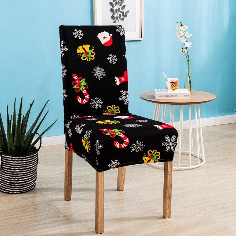 Christmas Printing Dining Chair Covers Modern Removable Anti-dirty Kitchen Seat Case Stretch Chair Slipcovers for Home Banquet Dining Room Chair Protector Seat Protector Slipcovers Stretch Removable Washable Printed Dining Chair Seat Covers for Kitchen Stevvex