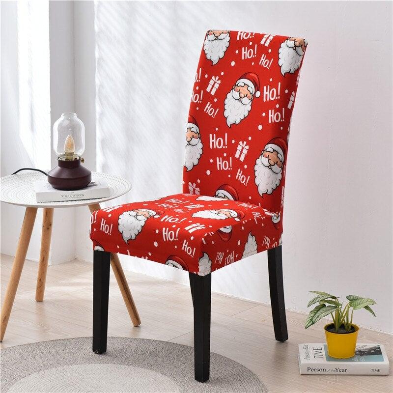 Christmas Printing Dining Chair Covers Modern Removable Anti-dirty Kitchen Seat Case Stretch Chair Slipcovers for Home Banquet Dining Room Chair Protector Seat Protector Slipcovers Stretch Removable Washable Printed Dining Chair Seat Covers for Kitchen Stevvex