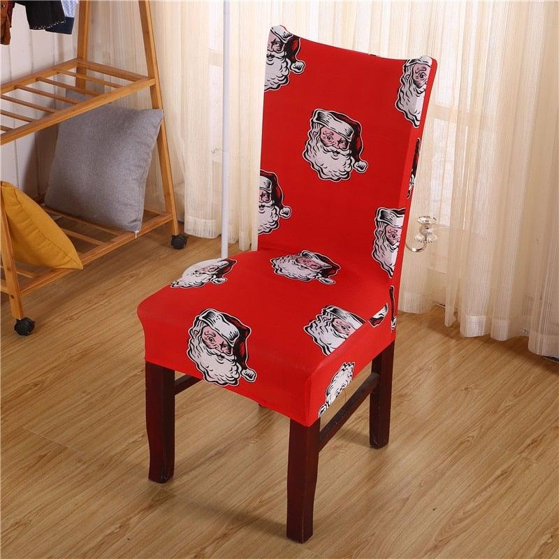 Christmas Printing Dining Chair Covers Modern Removable Anti-dirty Kitchen Seat Case Stretch Chair Slipcovers for Home Banquet Dining Room Chair Protector Seat Protector Slipcovers Stretch Removable Washable Printed Dining Chair Seat Covers for Kitchen Stevvex
