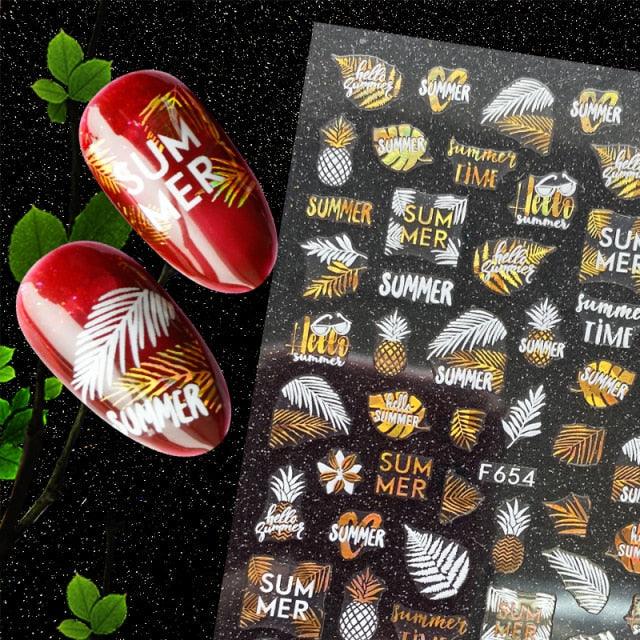Christmas Snowflake Lines 3D Nail Stickers Gold And White Xmas Snowflakes Leaves Decals Slider Nail Art Decoration Wraps Nail Art Stickers Decal 3D Self-Adhesive Abstract Face Curve Graffiti Nail Design for Acrylic Nail Supplies Stevvex