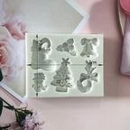 Christmas Snowman Silicone Mold Socks Leaf Bell Tree Cake Decoration Chocolate Fondant Baking Supplies 3D Art Xmas Molds Snowflake Silicone Mold Santa Claus Snowman Christmas Tree Fondant Mold Stevvex