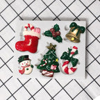 Christmas Snowman Silicone Mold Socks Leaf Bell Tree Cake Decoration Chocolate Fondant Baking Supplies 3D Art Xmas Molds Snowflake Silicone Mold Santa Claus Snowman Christmas Tree Fondant Mold Stevvex