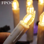 Christmas Tree Clip Candle Warm White Battery Operated Waterproof LED Flameless Taper Ivory Floating Candles with Remote Timer Ideal For Home Flameless Flashing With Remote And Suction Cup LED Candles For Halloween Birthday Garden Decoration Stevvex
