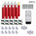 Christmas Tree Clip Candle Warm White Battery Operated Waterproof LED Flameless Taper Ivory Floating Candles with Remote Timer Ideal For Home Flameless Flashing With Remote And Suction Cup LED Candles For Halloween Birthday Garden Decoration Stevvex