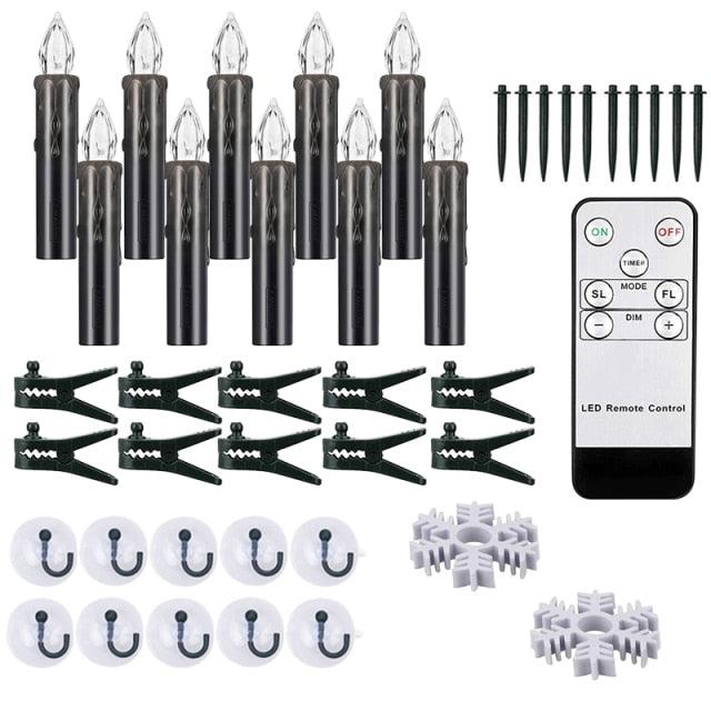 Christmas Tree Clip Candle Warm White Battery Operated Waterproof LED Flameless Taper Ivory Floating Candles with Remote Timer Ideal For Home Flameless Flashing With Remote And Suction Cup LED Candles For Halloween Birthday Garden Decoration Stevvex