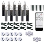 Christmas Tree Clip Candle Warm White Battery Operated Waterproof LED Flameless Taper Ivory Floating Candles with Remote Timer Ideal For Home Flameless Flashing With Remote And Suction Cup LED Candles For Halloween Birthday Garden Decoration Stevvex
