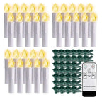Christmas Tree Clip Candle Warm White Battery Operated Waterproof LED Flameless Taper Ivory Floating Candles with Remote Timer Ideal For Home Flameless Flashing With Remote And Suction Cup LED Candles For Halloween Birthday Garden Decoration Stevvex