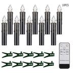 Christmas Tree Clip Candle Warm White Battery Operated Waterproof LED Flameless Taper Ivory Floating Candles with Remote Timer Ideal For Home Flameless Flashing With Remote And Suction Cup LED Candles For Halloween Birthday Garden Decoration Stevvex