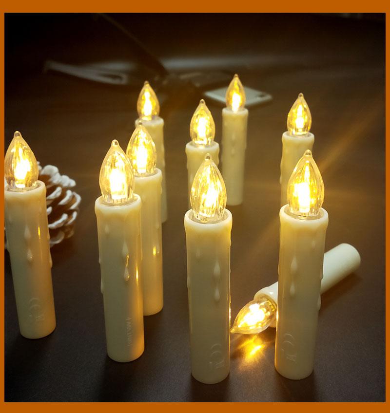Christmas Tree Clip Candle Warm White Battery Operated Waterproof LED Flameless Taper Ivory Floating Candles with Remote Timer Ideal For Home Flameless Flashing With Remote And Suction Cup LED Candles For Halloween Birthday Garden Decoration Stevvex