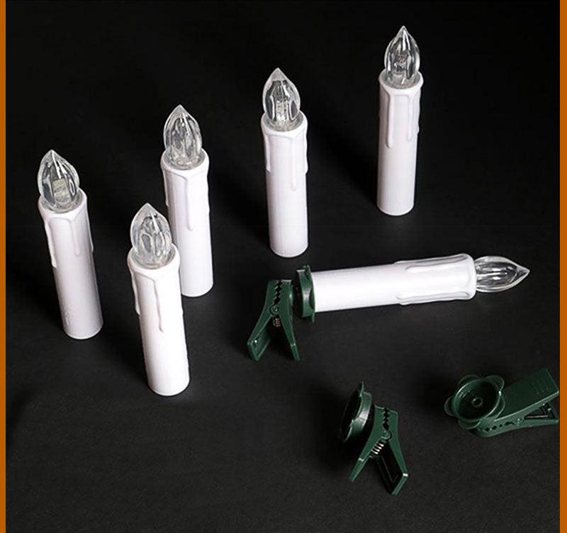 Christmas Tree Clip Candle Warm White Battery Operated Waterproof LED Flameless Taper Ivory Floating Candles with Remote Timer Ideal For Home Flameless Flashing With Remote And Suction Cup LED Candles For Halloween Birthday Garden Decoration Stevvex