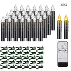 Christmas Tree Clip Candle Warm White Battery Operated Waterproof LED Flameless Taper Ivory Floating Candles with Remote Timer Ideal For Home Flameless Flashing With Remote And Suction Cup LED Candles For Halloween Birthday Garden Decoration Stevvex
