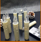 Christmas Tree Clip Candle Warm White Battery Operated Waterproof LED Flameless Taper Ivory Floating Candles with Remote Timer Ideal For Home Flameless Flashing With Remote And Suction Cup LED Candles For Halloween Birthday Garden Decoration Stevvex