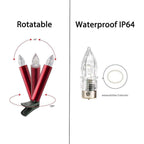 Christmas Tree Clip LED Candle Waterproof LED Flameless Taper Ivory Floating Candles with Remote Timer and Dimmable, Ideal for Home Indoor Outdoor Christmas Trees Lamp Simulation Flame Light Warm Candle Family Party Birthday Party Decorated With Candles