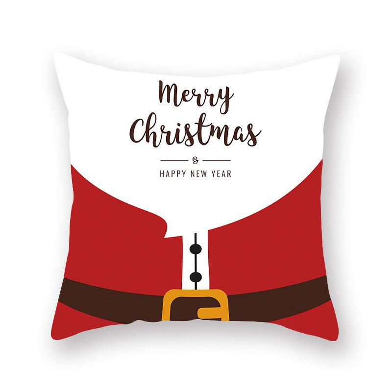 Christmas Xmas Red Pillow Case Tree Decoration Xmas Series Cushion Cover Case Pillow Zippered Square Pillowcase Santa Claus Cushion Cover Christmas Decorations For Home Snowman 45x45CM Stevvex