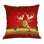 Christmas Xmas Red Pillow Case Tree Decoration Xmas Series Cushion Cover Case Pillow Zippered Square Pillowcase Santa Claus Cushion Cover Christmas Decorations For Home Snowman 45x45CM Stevvex