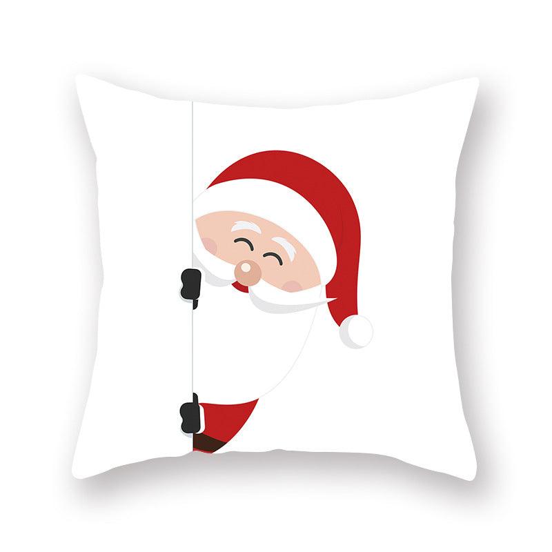 Christmas Xmas Red Pillow Case Tree Decoration Xmas Series Cushion Cover Case Pillow Zippered Square Pillowcase Santa Claus Cushion Cover Christmas Decorations For Home Snowman 45x45CM Stevvex