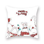 Christmas Xmas Red Pillow Case Tree Decoration Xmas Series Cushion Cover Case Pillow Zippered Square Pillowcase Santa Claus Cushion Cover Christmas Decorations For Home Snowman 45x45CM Stevvex