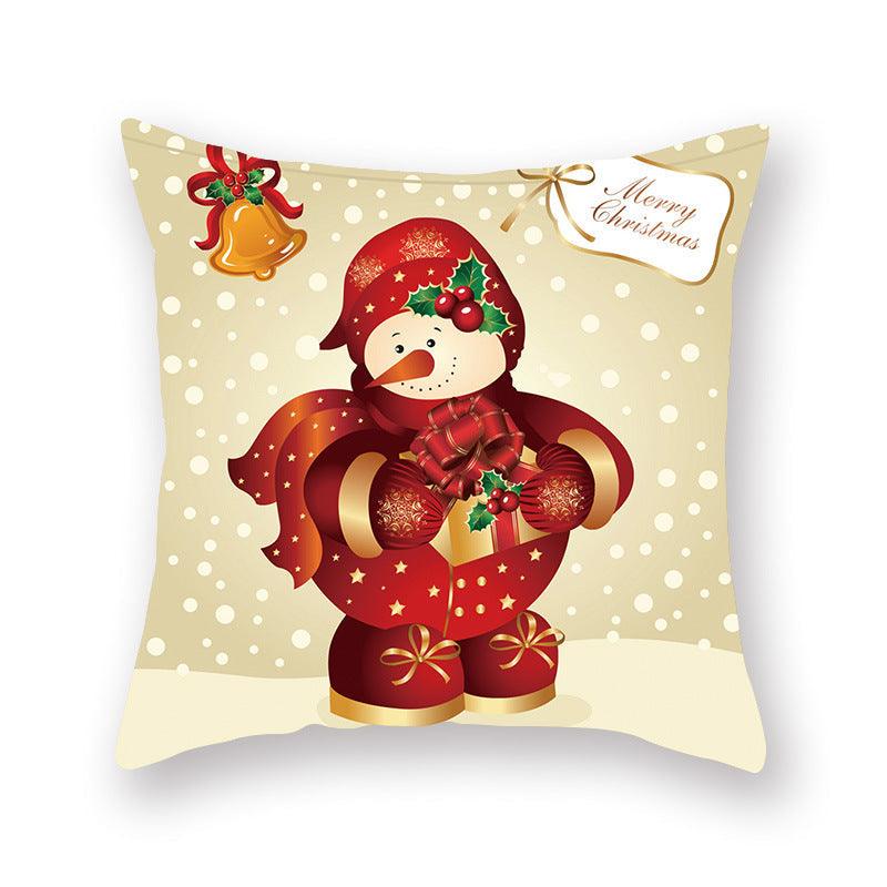 Christmas Xmas Red Pillow Case Tree Decoration Xmas Series Cushion Cover Case Pillow Zippered Square Pillowcase Santa Claus Cushion Cover Christmas Decorations For Home Snowman 45x45CM Stevvex