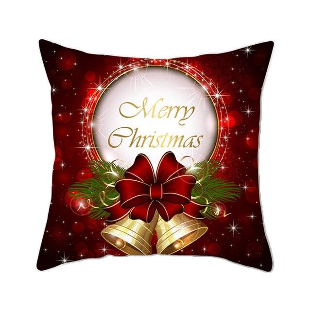 Christmas Xmas Red Pillow Case Tree Decoration Xmas Series Cushion Cover Case Pillow Zippered Square Pillowcase Santa Claus Cushion Cover Christmas Decorations For Home Snowman 45x45CM Stevvex