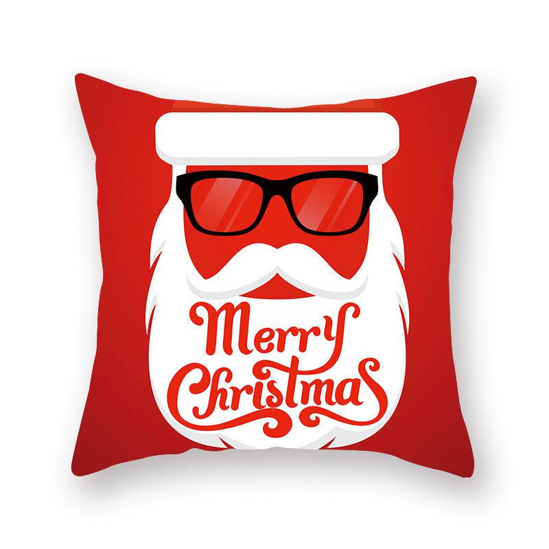 Christmas Xmas Red Pillow Case Tree Decoration Xmas Series Cushion Cover Case Pillow Zippered Square Pillowcase Santa Claus Cushion Cover Christmas Decorations For Home Snowman 45x45CM Stevvex