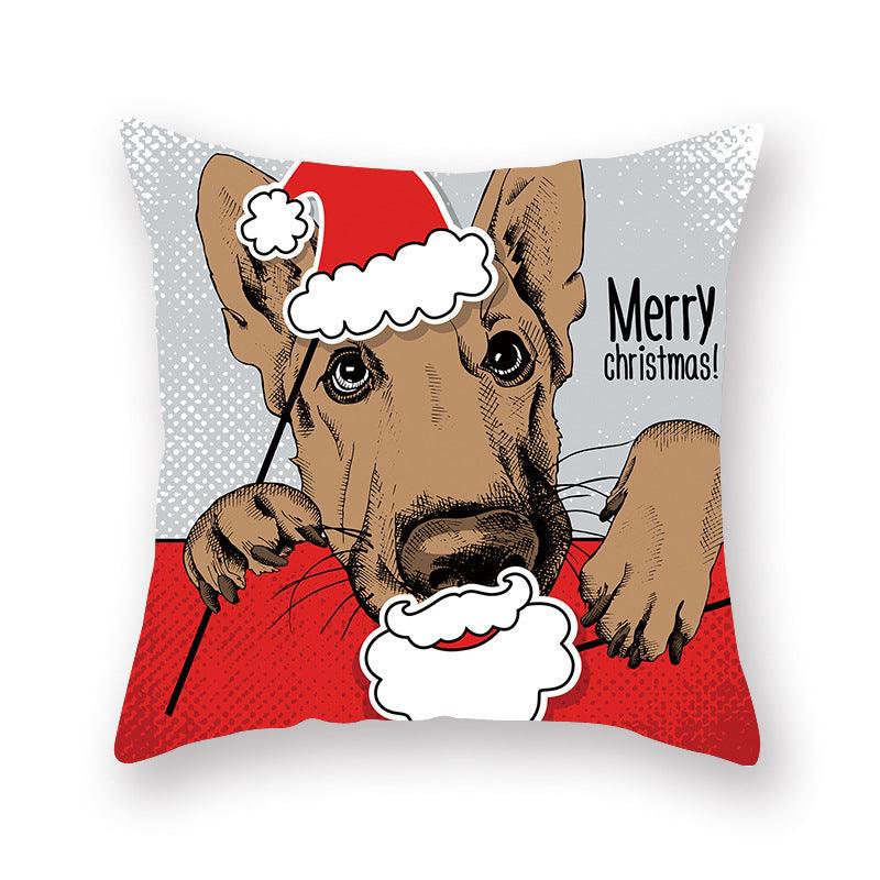 Christmas Xmas Red Pillow Case Tree Decoration Xmas Series Cushion Cover Case Pillow Zippered Square Pillowcase Santa Claus Cushion Cover Christmas Decorations For Home Snowman 45x45CM Stevvex