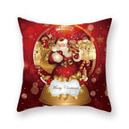 Christmas Xmas Red Pillow Case Tree Decoration Xmas Series Cushion Cover Case Pillow Zippered Square Pillowcase Santa Claus Cushion Cover Christmas Decorations For Home Snowman 45x45CM Stevvex
