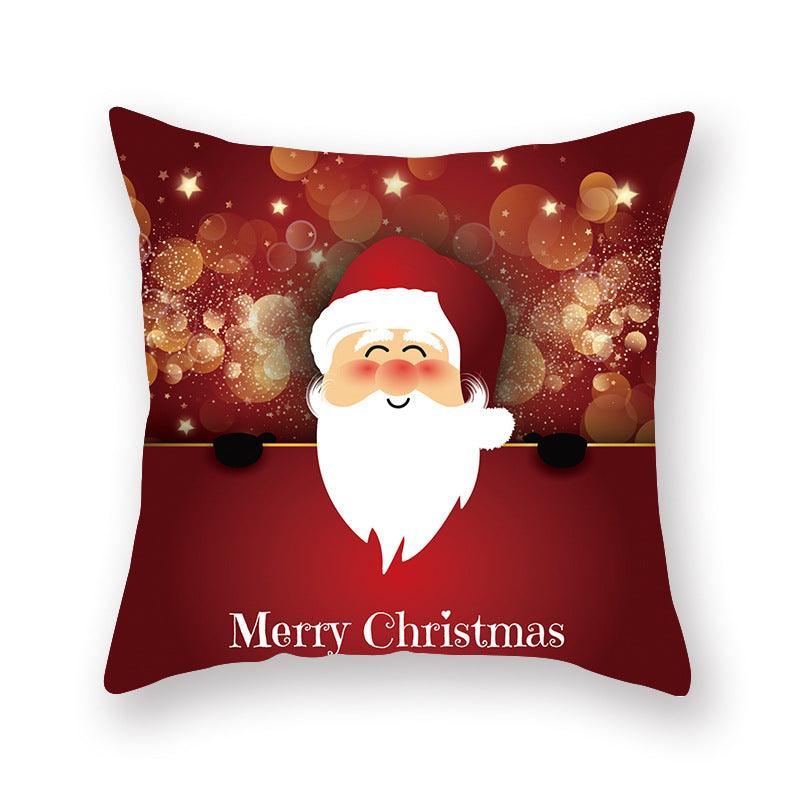 Christmas Xmas Red Pillow Case Tree Decoration Xmas Series Cushion Cover Case Pillow Zippered Square Pillowcase Santa Claus Cushion Cover Christmas Decorations For Home Snowman 45x45CM Stevvex