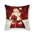 Christmas Xmas Red Pillow Case Tree Decoration Xmas Series Cushion Cover Case Pillow Zippered Square Pillowcase Santa Claus Cushion Cover Christmas Decorations For Home Snowman 45x45CM Stevvex