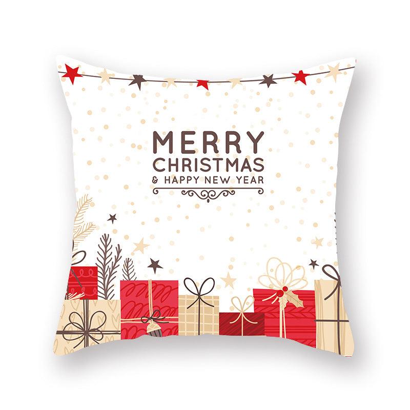 Christmas Xmas Red Pillow Case Tree Decoration Xmas Series Cushion Cover Case Pillow Zippered Square Pillowcase Santa Claus Cushion Cover Christmas Decorations For Home Snowman 45x45CM Stevvex