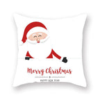Christmas Xmas Red Pillow Case Tree Decoration Xmas Series Cushion Cover Case Pillow Zippered Square Pillowcase Santa Claus Cushion Cover Christmas Decorations For Home Snowman 45x45CM Stevvex
